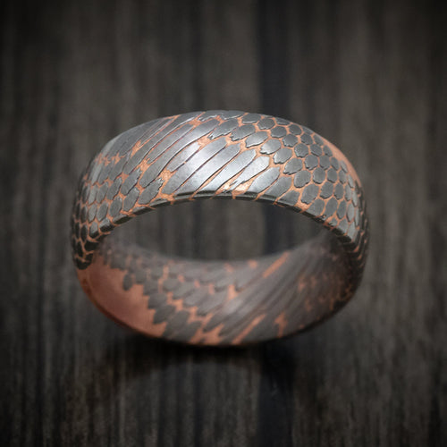 Echelon V - Darkened Superconductor Men's Wedding Ring Titanium-Niobium And Copper Band - view 2 - Nura Lab