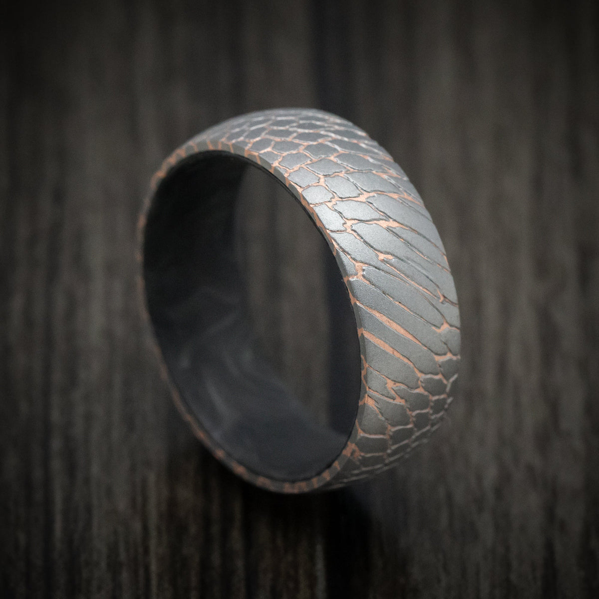Obsidian XV - Superconductor Men's Wedding Ring with Forged Carbon Fiber Sleeve Band - Nura Lab