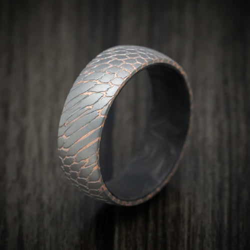 Obsidian XV - Superconductor Men's Wedding Ring with Forged Carbon Fiber Sleeve Band - view 4 - Nura Lab