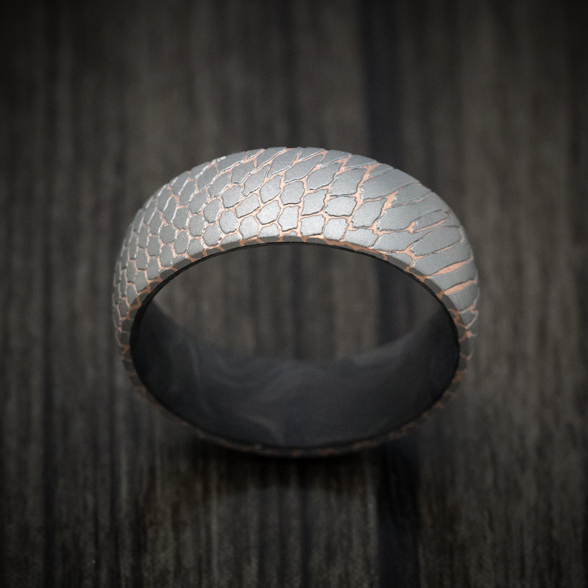 Obsidian XV - Superconductor Men's Wedding Ring with Forged Carbon Fiber Sleeve Band - view 2 - Nura Lab