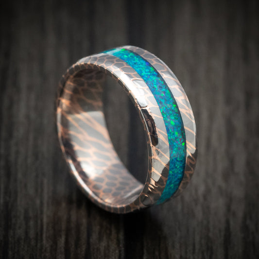 Summit XVII - Superconductor Men's Wedding Ring with Opal Inlay Band - Nura Lab