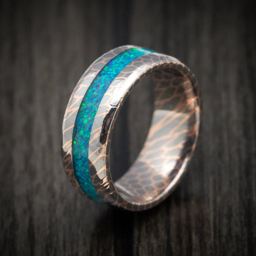 Summit XVII - Superconductor Men's Wedding Ring with Opal Inlay Band - view 4 - Nura Lab