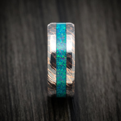 Summit XVII - Superconductor Men's Wedding Ring with Opal Inlay Band - view 3 - Nura Lab