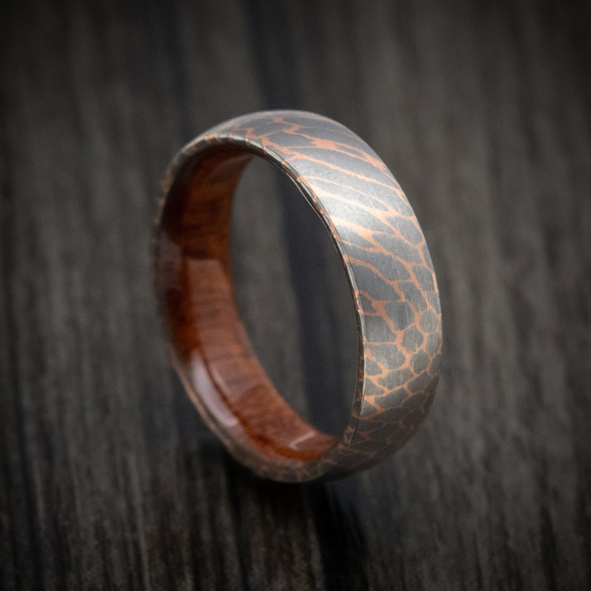 Citadel XII - Superconductor Men's Wedding Ring with Wood Sleeve Band - Nura Lab