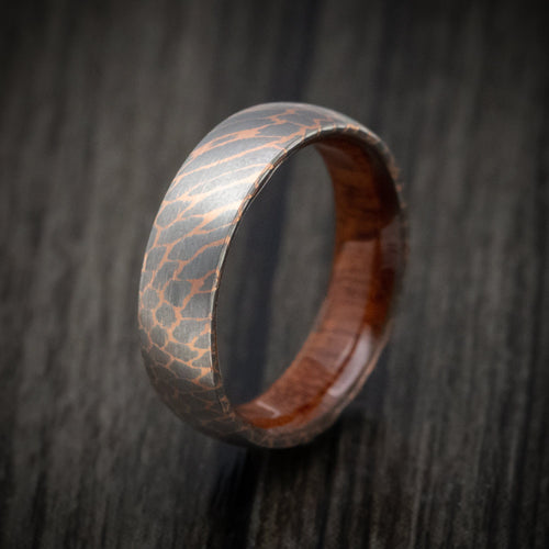 Citadel XII - Superconductor Men's Wedding Ring with Wood Sleeve Band - view 4 - Nura Lab