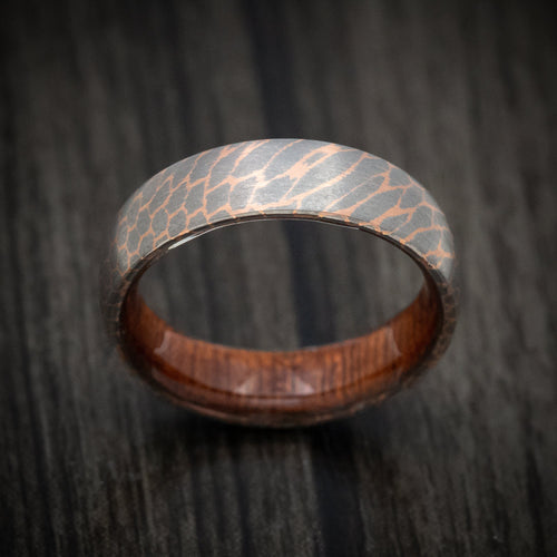 Citadel XII - Superconductor Men's Wedding Ring with Wood Sleeve Band - view 2 - Nura Lab