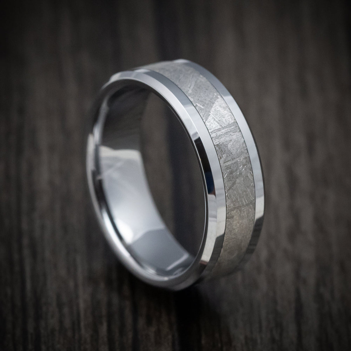 Slate XIV - Tantalum and Gibeon Meteorite Men's Wedding Ring Band - Nura Lab