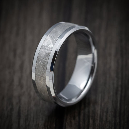 Slate XIV - Tantalum and Gibeon Meteorite Men's Wedding Ring Band - view 4 - Nura Lab