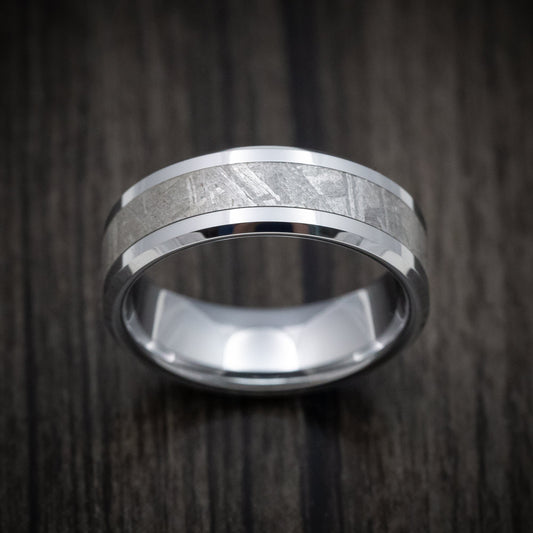 Slate XIV - Tantalum and Gibeon Meteorite Men's Wedding Ring Band - view 2 - Nura Lab