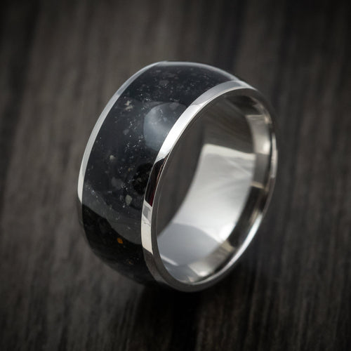 Echelon IV - Titanium and Onyx Men's Wedding Ring Stone Inlay Band - view 4 - Nura Lab