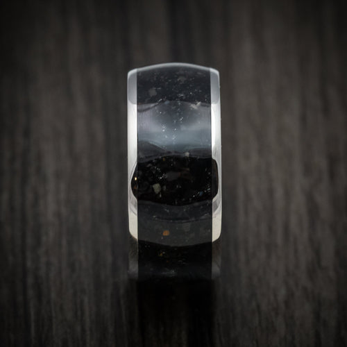 Echelon IV - Titanium and Onyx Men's Wedding Ring Stone Inlay Band - view 3 - Nura Lab