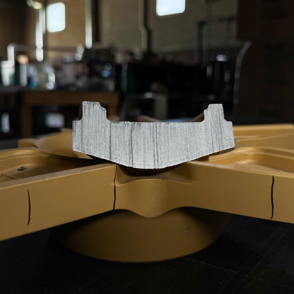 Timber XIV - Darkened Tantalum Wedding Ring with Supercar Ron Authentic Supercar Wheel Inlay and 10K Gold Sleeve - view 6 - Nura Lab
