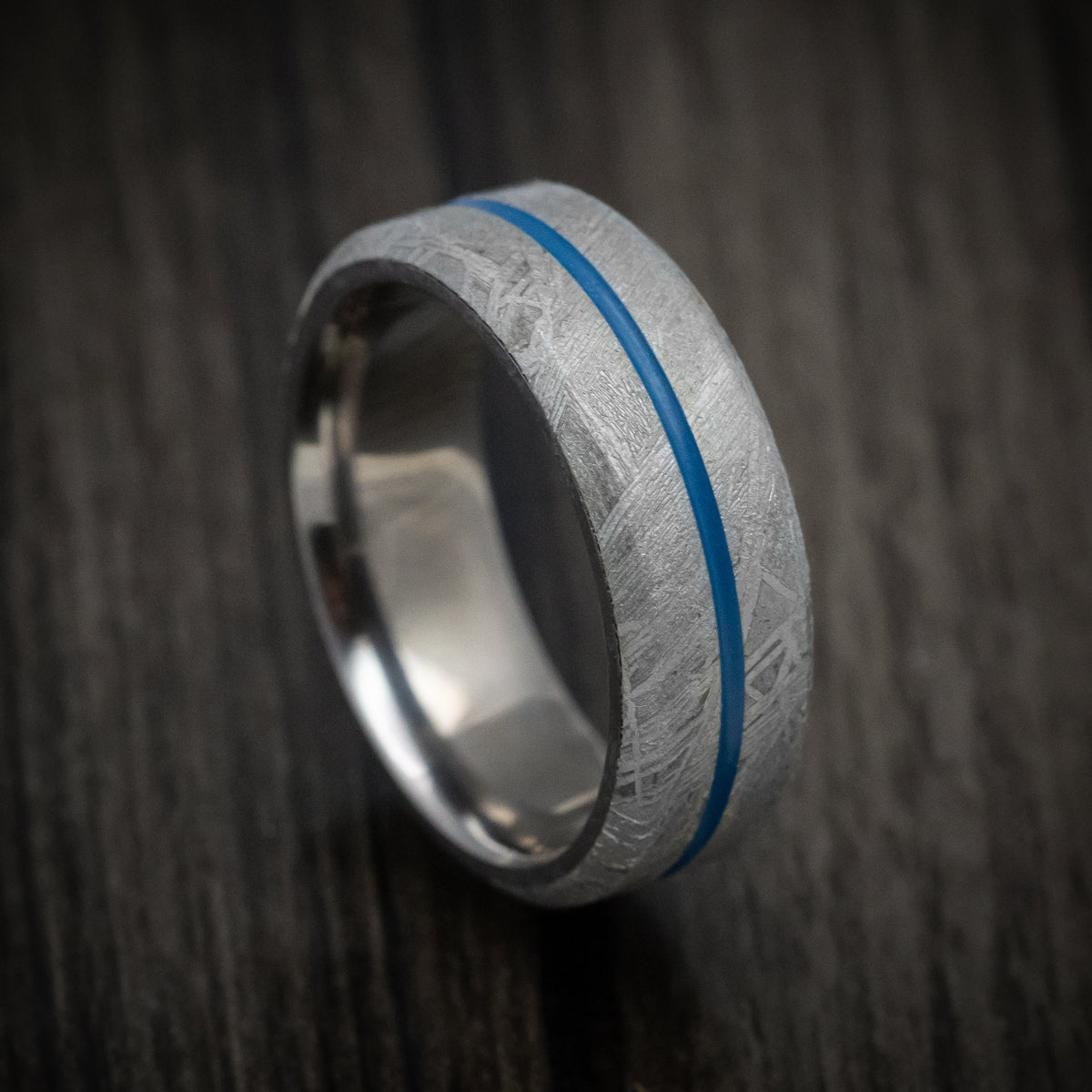 Captain XIII - Gibeon Meteorite Men's Wedding Ring with Tantalum Sleeve and Cerakote Inlay - Nura Lab