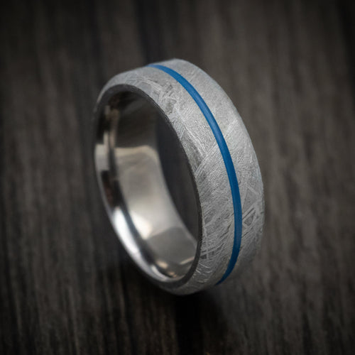 Captain XIII - Gibeon Meteorite Men's Wedding Ring with Tantalum Sleeve and Cerakote Inlay - Nura Lab