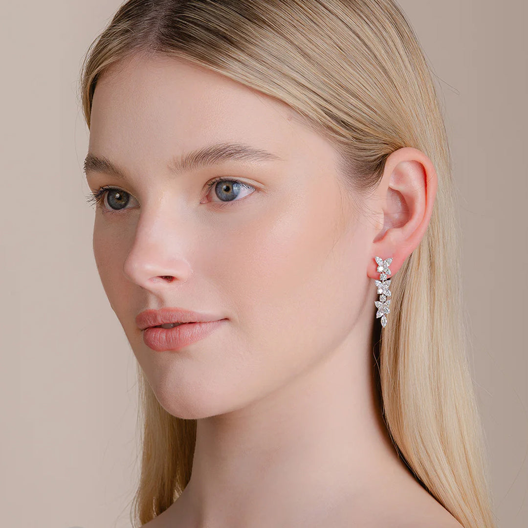 Dewy Dance Drop Moissanite Earrings by Nura Lab