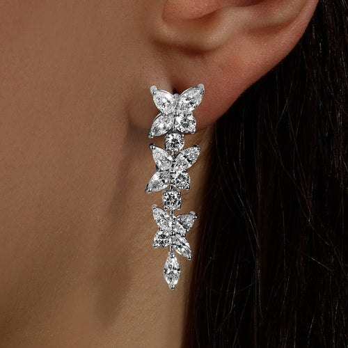 Dewy Dance Drop Moissanite Earrings by Nura Lab