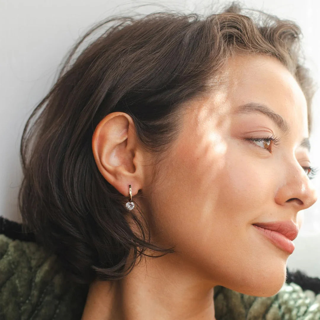 Izzy Round-Cut Moissanite Earrings by Nura Lab