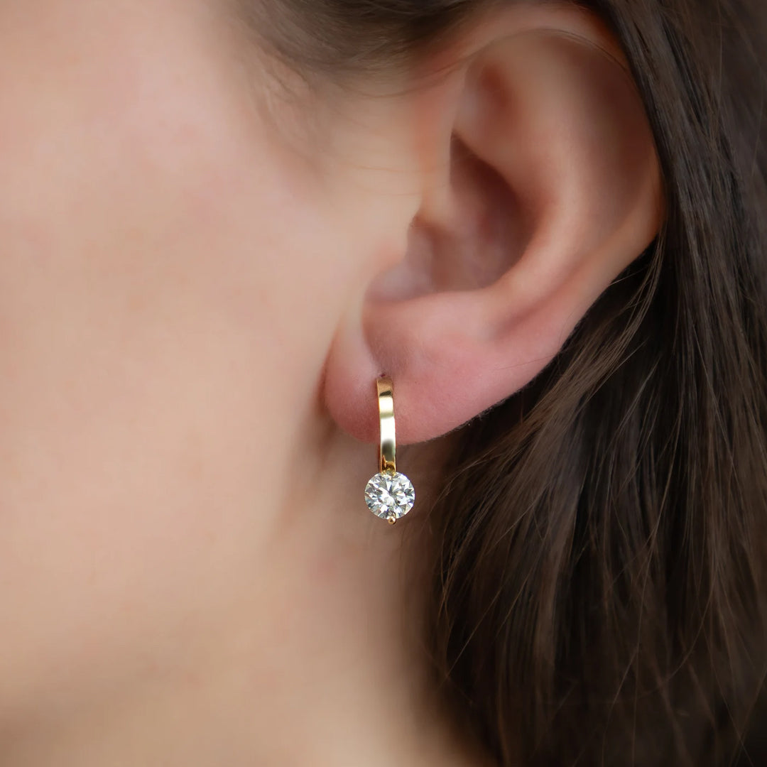 Izzy Round-Cut Moissanite Earrings by Nura Lab