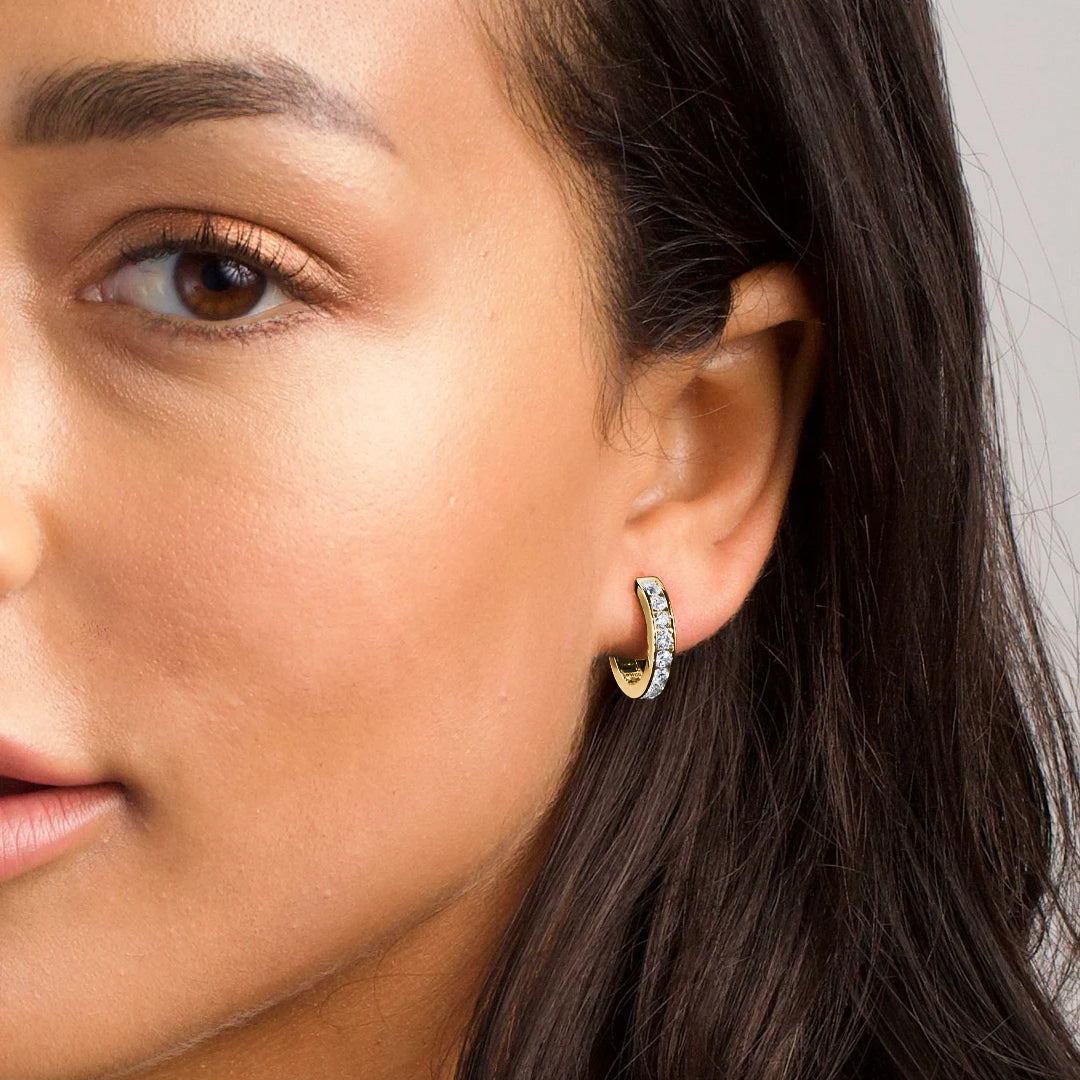 Jemma Moissanite Hoop Earrings by Nura Lab