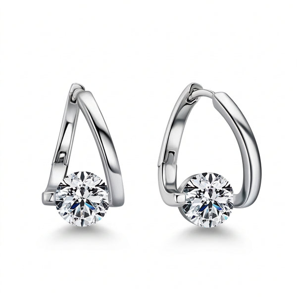 June - Round-Cut Moissanite Earrings