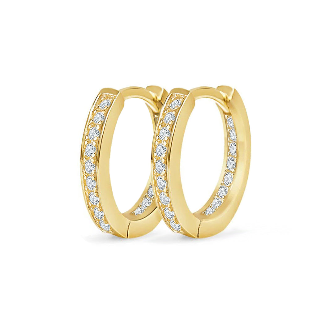 Juniper Hoop Moissanite Earrings by Nura Lab in 14K yellow gold plating over S925 sterling silver