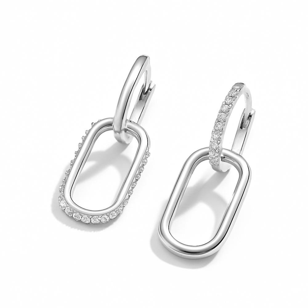 Karina 2-Style Loop Moissanite Earrings by Nura Lab
