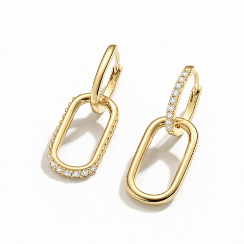 Karina 2-Style Loop Moissanite Earrings by Nura Lab