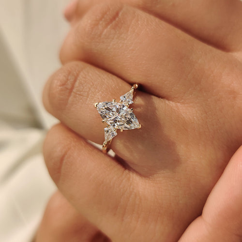 Rosalie Belle - Vintage Style Marquise Diamond Ring with Basket Filigree Details