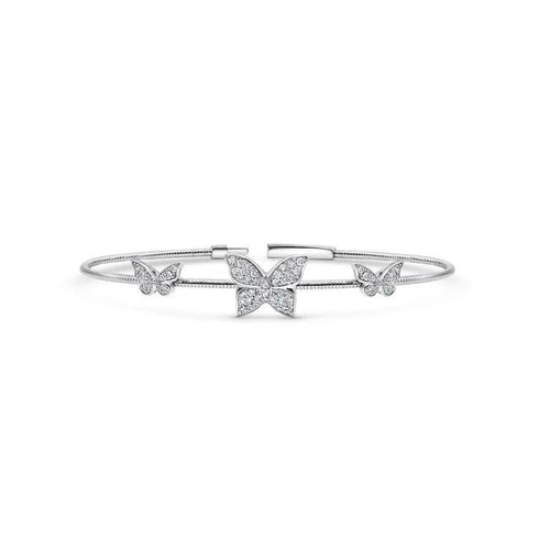 Butterfly Flex Bangle – Lab-Grown Diamond 14K White Gold Nura Lab