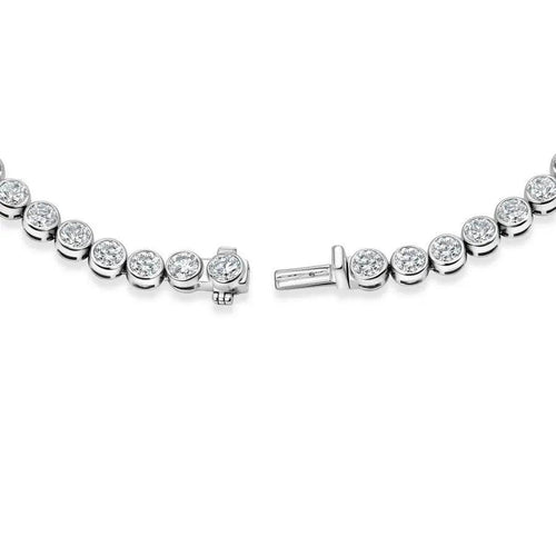 30 Carat Lab Diamond Bezel Tennis Necklace 14K Gold Nura Lab