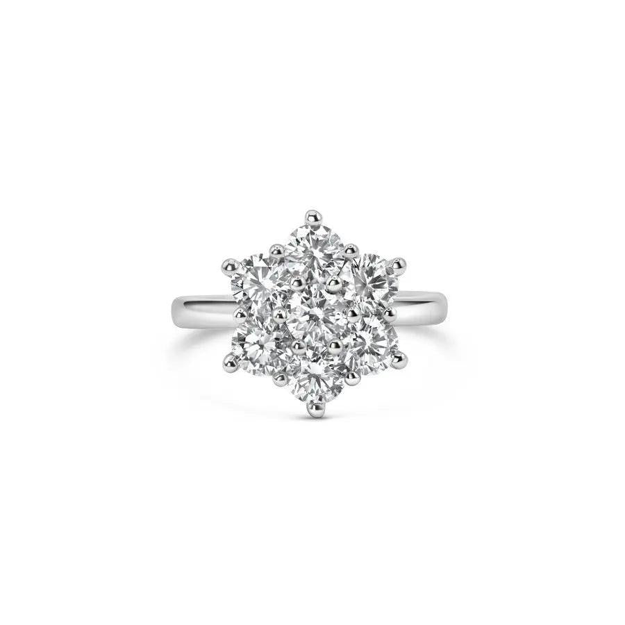 2.5ct Cluster Diamond Ring Nura Lab
