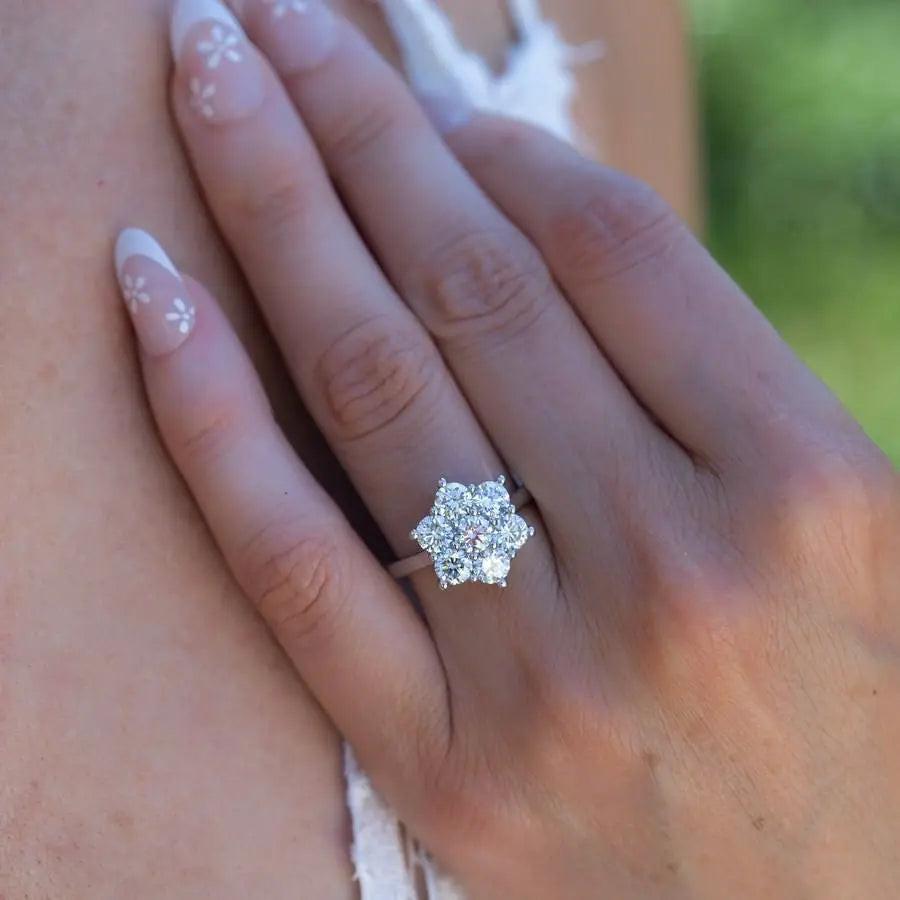 2.5ct Cluster Diamond Ring Nura Lab