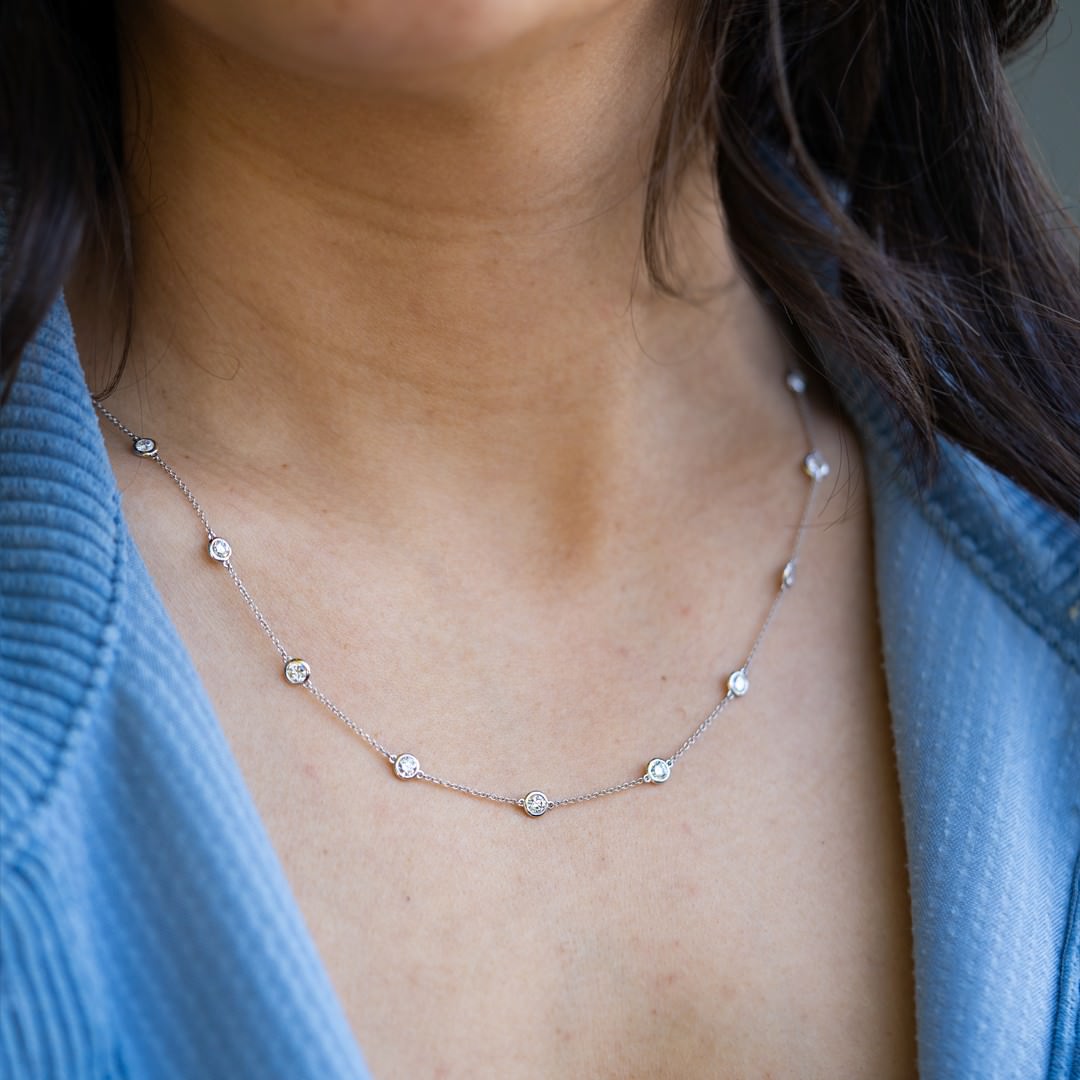 2 Carat Diamonds by the Yard Necklace 14K Gold