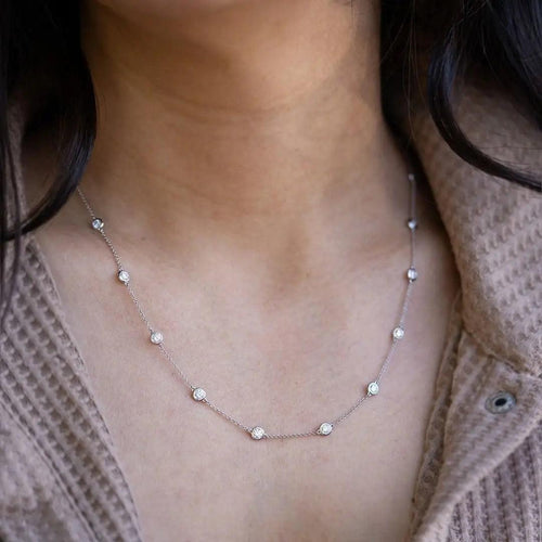 2 Carat Diamonds by the Yard Necklace 14K Gold Nura Lab