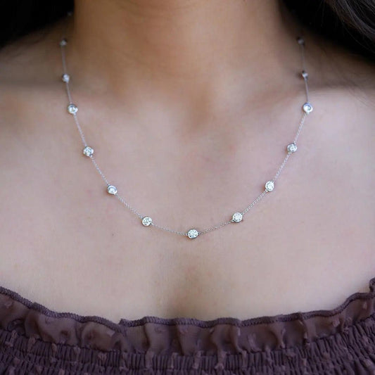 4 Carat Diamonds by the Yard Necklace 14K Gold Nura Lab