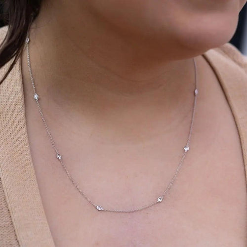 0.50Ct Diamonds by the Yard Necklace 14K Nura Lab