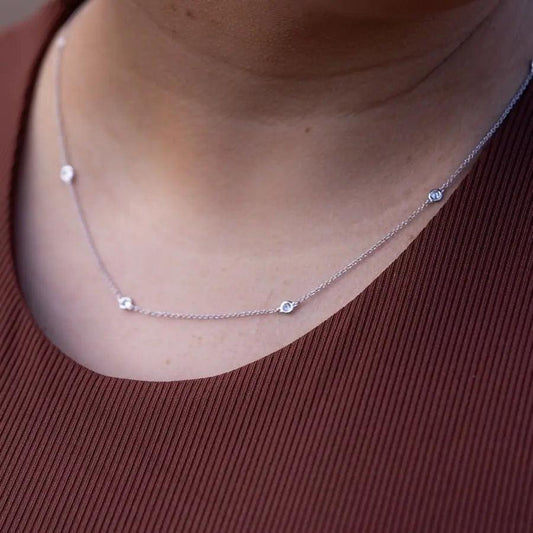 0.50Ct Diamonds by the Yard Necklace 14K Nura Lab
