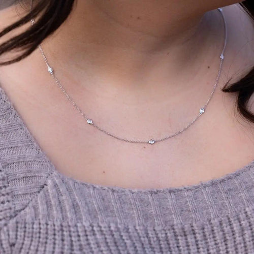 0.50Ct Diamonds by the Yard Necklace 14K Nura Lab