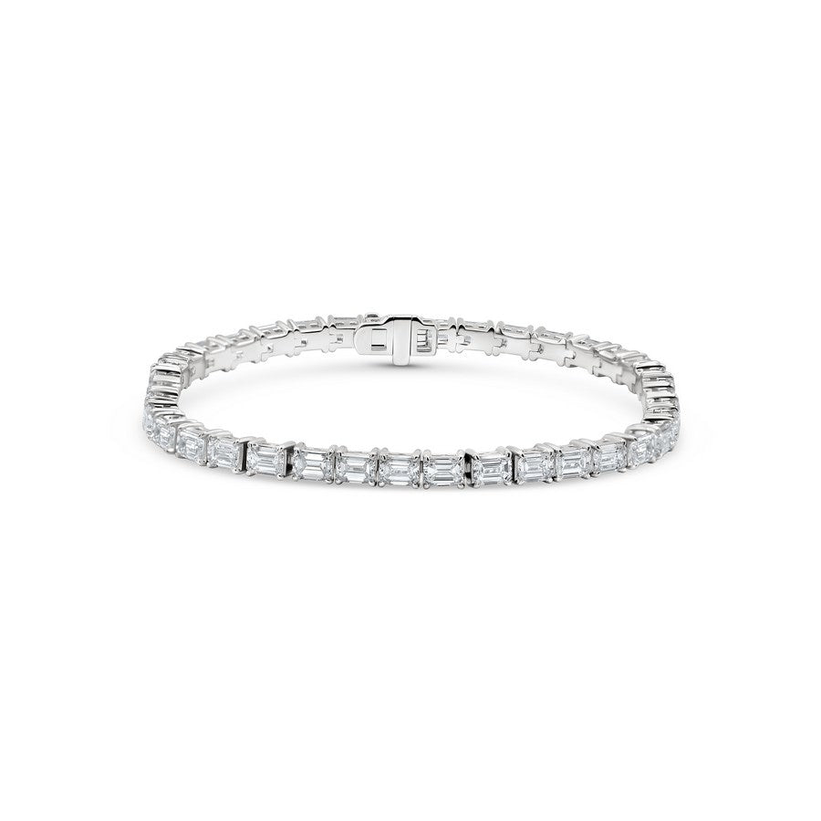 10ct East-West Emerald Cut Diamond Tennis Bracelet