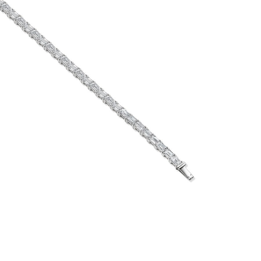 10ct East-West Emerald Cut Diamond Tennis Bracelet