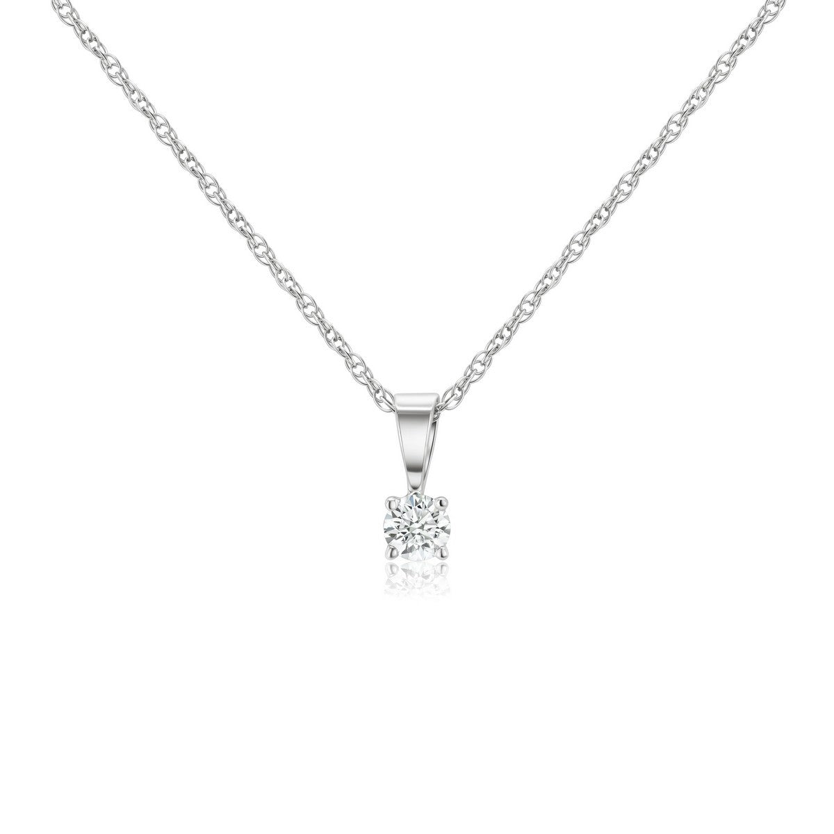 0.25 Carat Solitaire Diamond Pendant Necklace