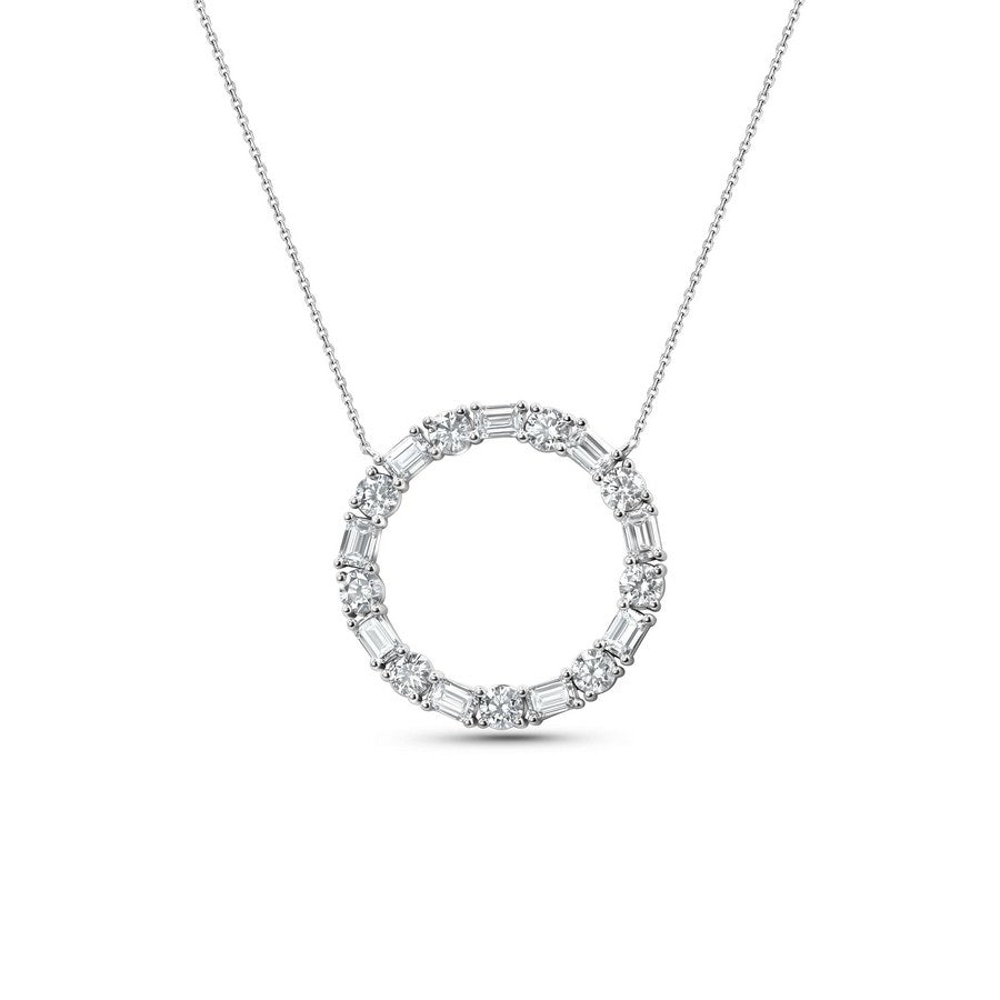 4.5CT Unity Circle Necklace – Round & Emerald