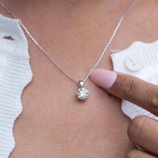 1.50 Carat Solitaire Diamond Pendant Necklace Nura Lab