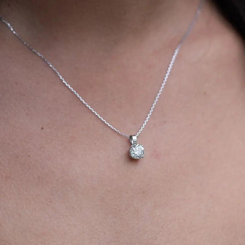 1.50 Carat Solitaire Diamond Pendant Necklace Nura Lab