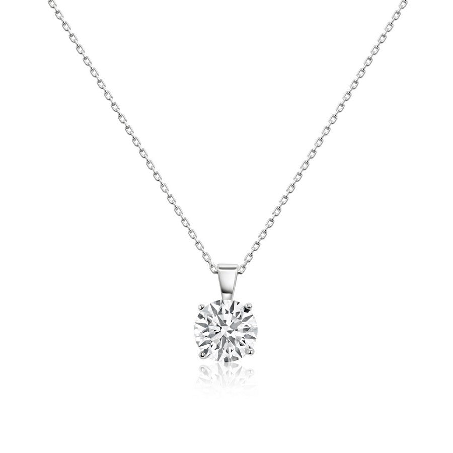 2 Carat Solitaire Diamond Pendant Necklace
