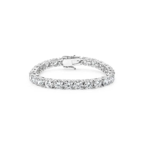 25 Carat Diamond Tennis Bracelet lab-grown diamonds in 14K white gold, 7 inch (18 cm)