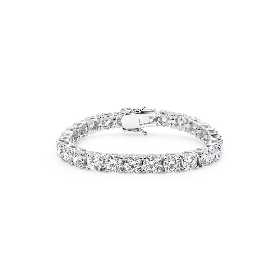 25 Carat Diamond Tennis Bracelet lab-grown diamonds in 14K white gold, 7 inch (18 cm)
