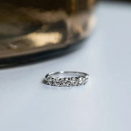 1 Carat Round 5-Stone Anniversary Band Ring Nura Lab