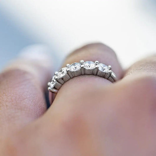 1 Carat Round 5-Stone Anniversary Band Ring Nura Lab