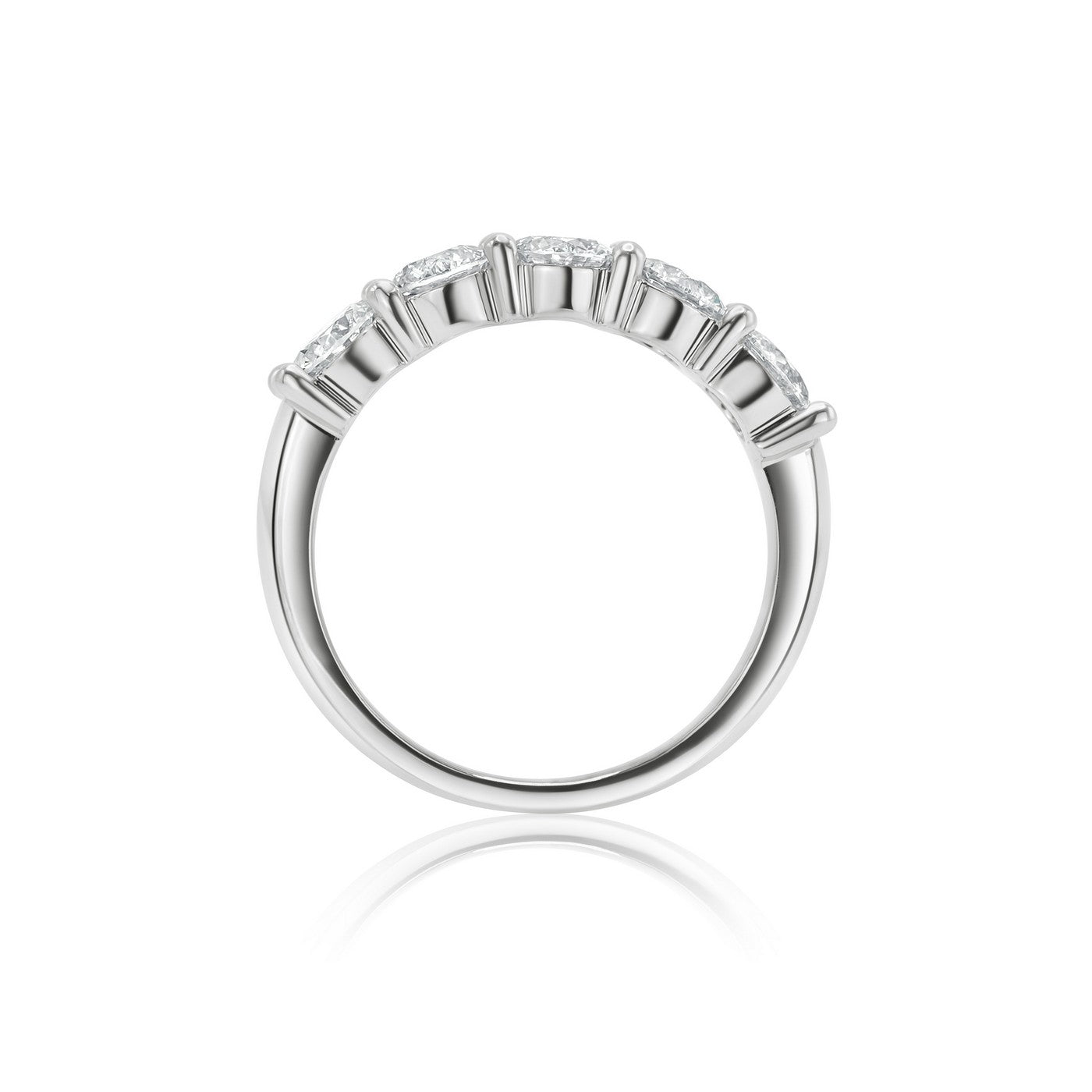 1 carat round 5 stone anniversary band ring in 14K yellow gold with F VS lab-grown diamonds – Nura Lab NZ